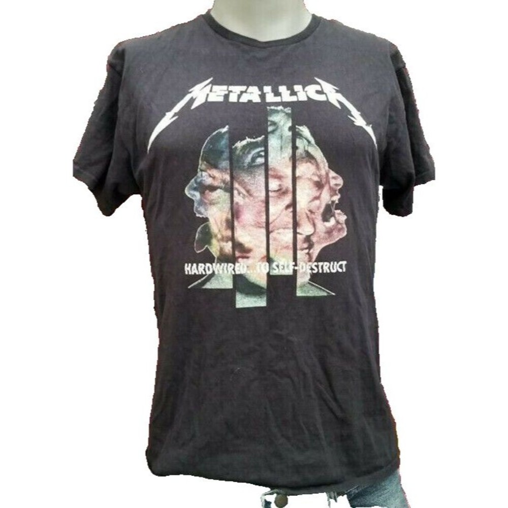 Metallica Black T-shirt HARDWIRED TO SELF DESTRUCT Size L Band Rockabilia